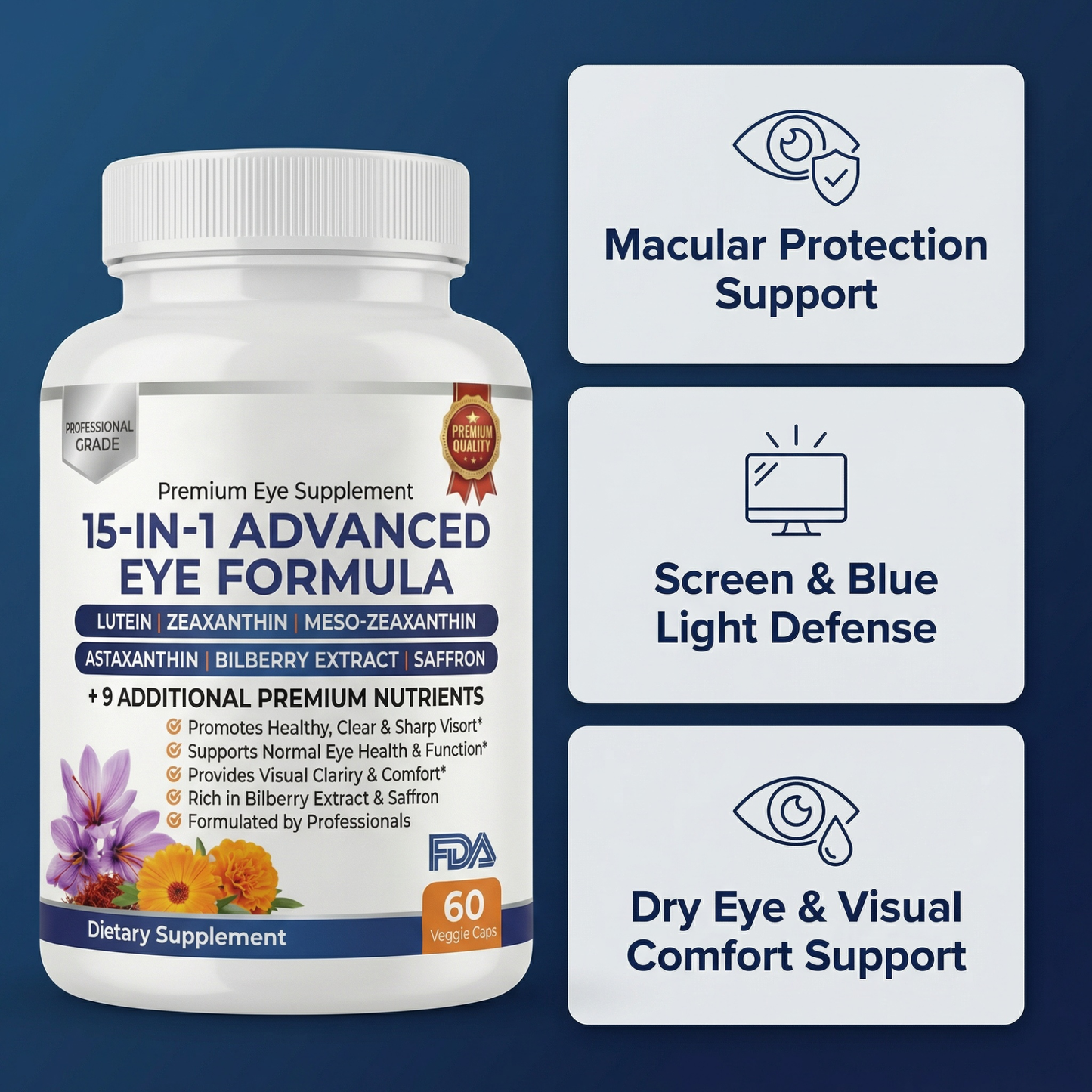 Advanced Eye Supplement - Support Clarity, Protection & Screen Fatigue