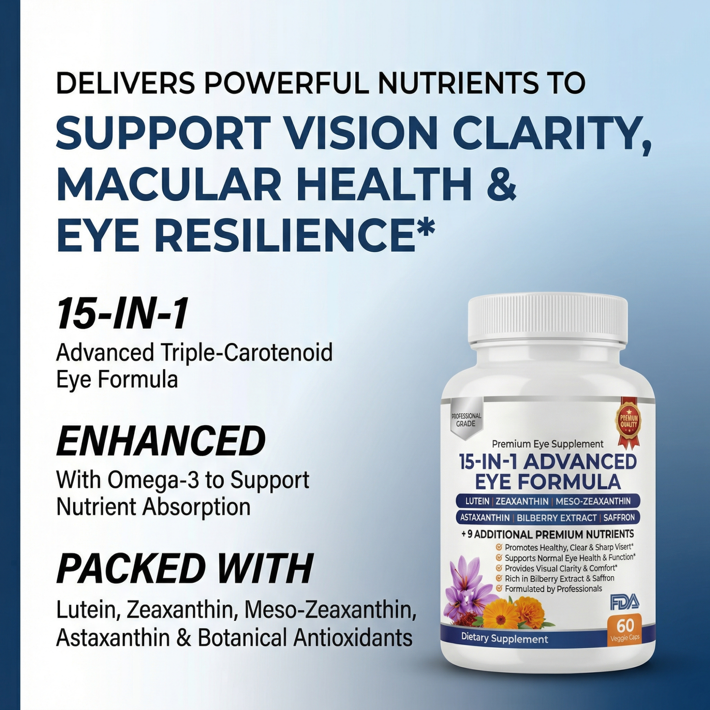 Advanced Eye Supplement - Support Clarity, Protection & Screen Fatigue