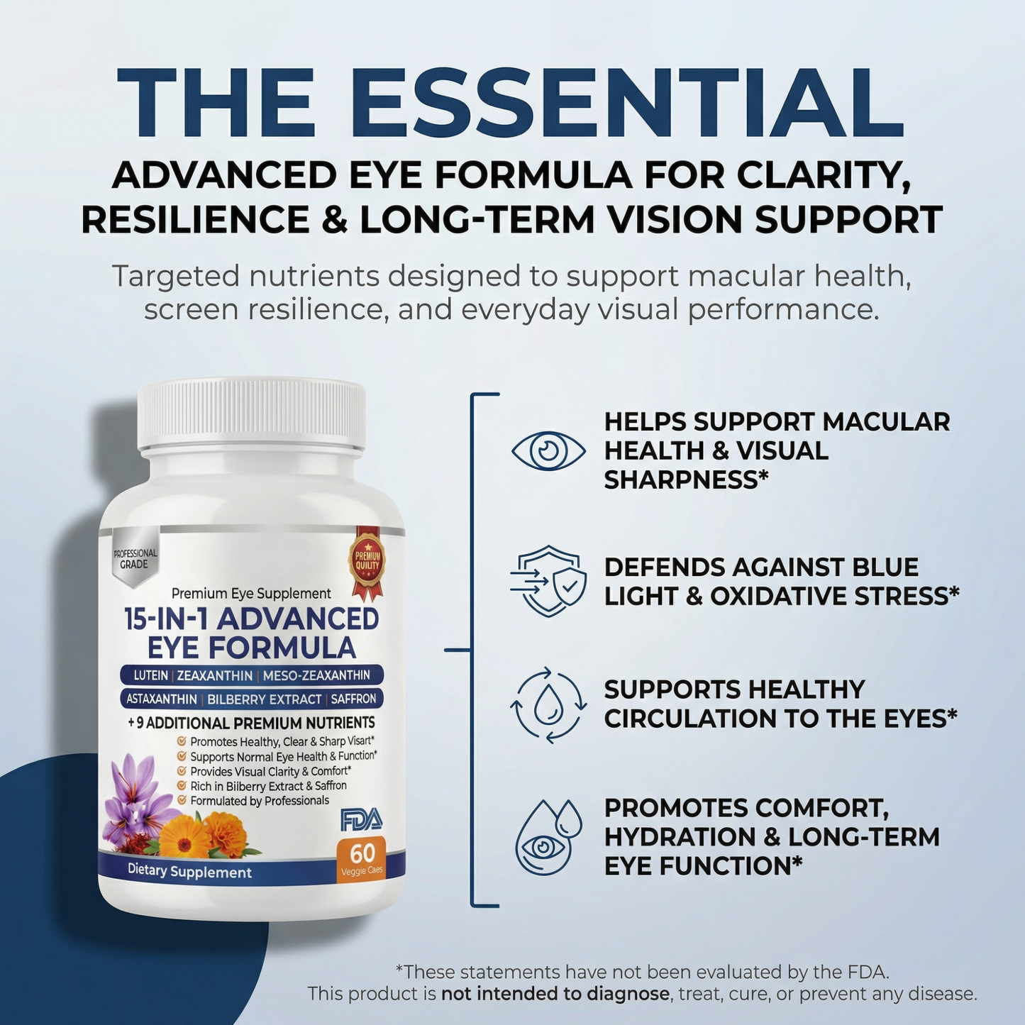 Advanced Eye Supplement - Support Clarity, Protection & Screen Fatigue